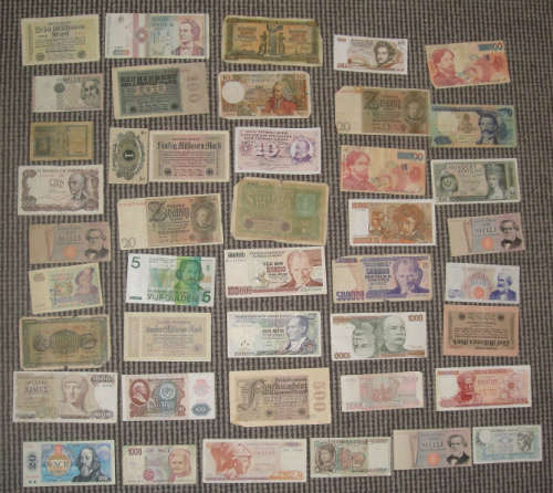 HUGE Lot of old Banknotes of Europe (43 Notes)