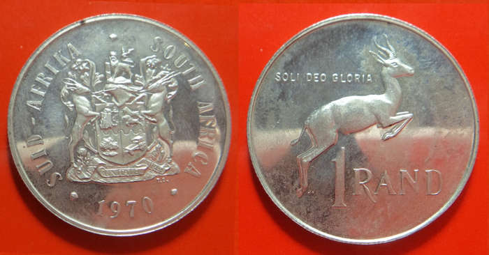 Republic of South Africa: Silver Proof R1 of 1970