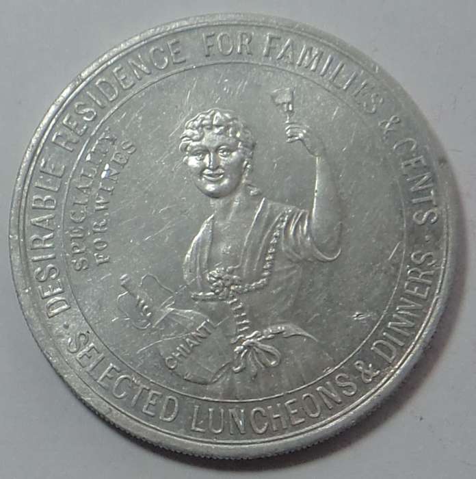 Great Britain Token: Piccadilly Circus, Hotel Previtali and Restaurant in London, Mentasti Brothers