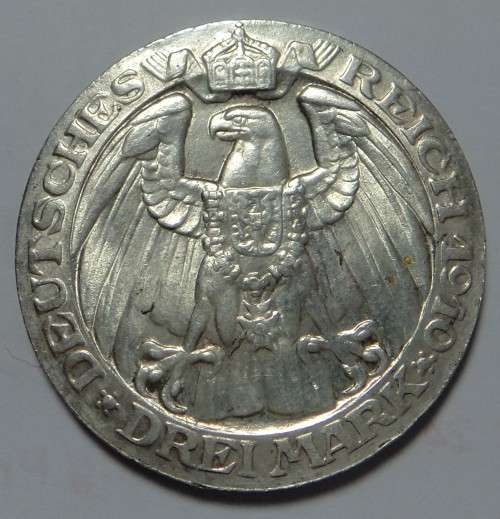 German States: Prussia (Berlin University) Silver 3-Mark of 1910