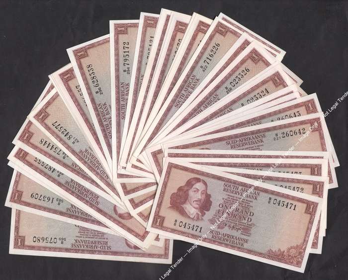 RSA: Large Collection of De Jongh Series B R1 notes (many in sequential order)