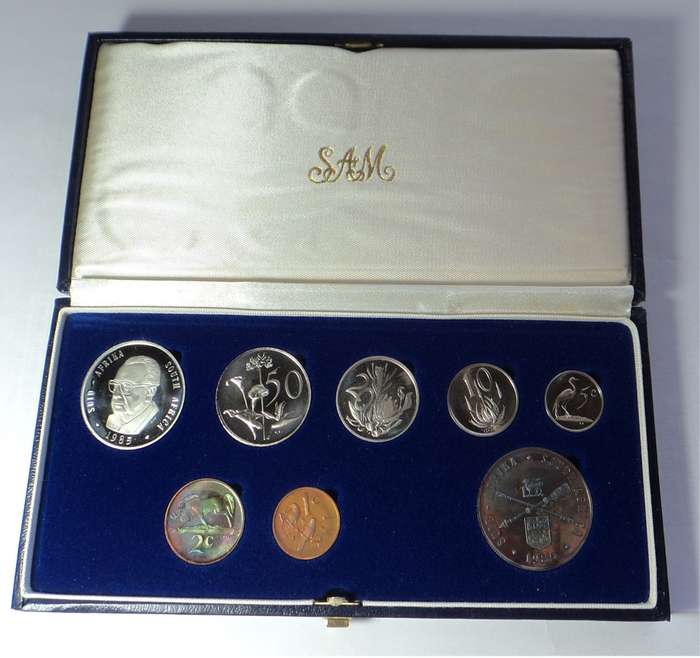 Republic of SA: Proof Set of 1985 with Nickel & Silver R1s