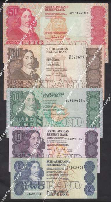 RSA: Complete Type Set of De Kock Notes of the 1980s (Circulated Condition)