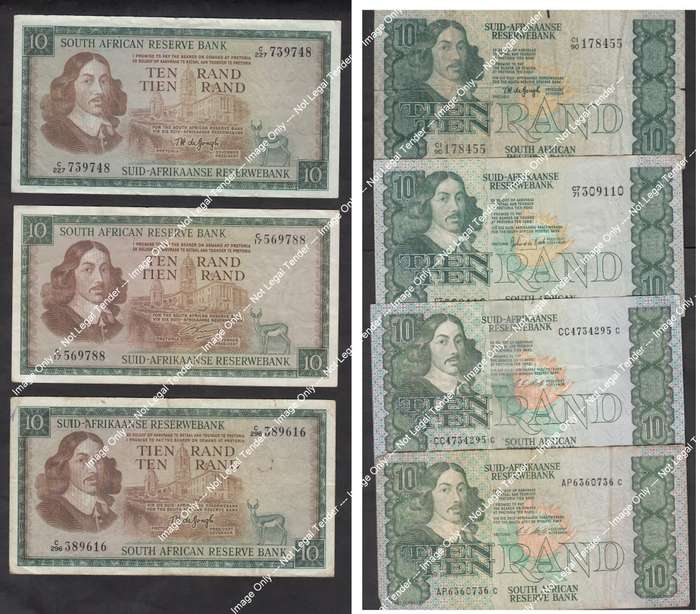 Van Riebeeck R10 Collection (1 x Rissik, 3 x De Jongh, 1 x De Kock and 2 x Stals)