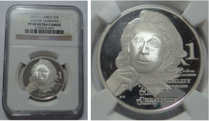 RSA Silver R1 of 2010 (Nadine Gordimer) PF 68 Ultra Cameo