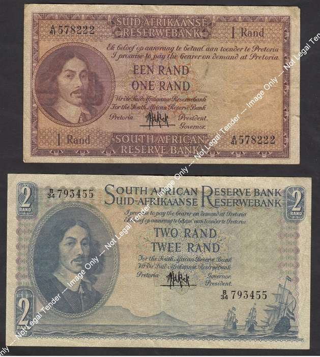 First R1 & R2 Set of the Republic of South Africa (1961)