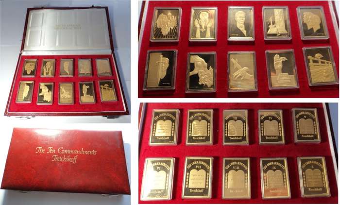 Sterling Silver Proof Set: The Ten Commandments by Trechikoff (1978)