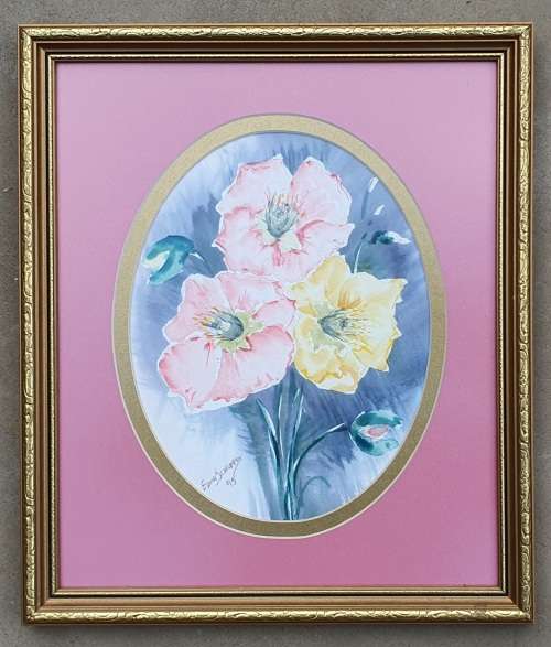 Original framed watercolor  painting by EDNA SCHUMYN as per photos