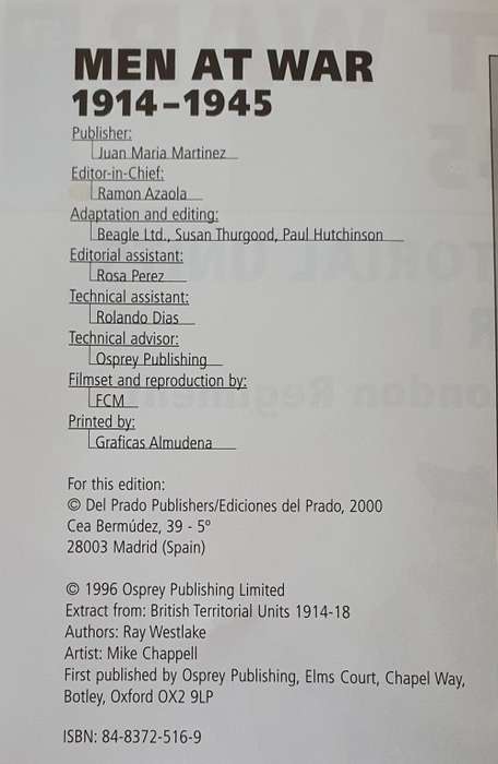 1996 Osprey magazine nr.53 - MEN AT WAR 1914-1945 - British territorial units in the world war 1