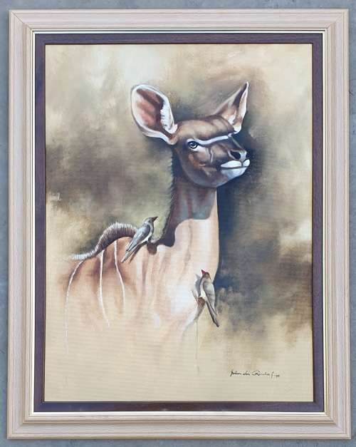 Original framed oil painting by Johan van Rensburg