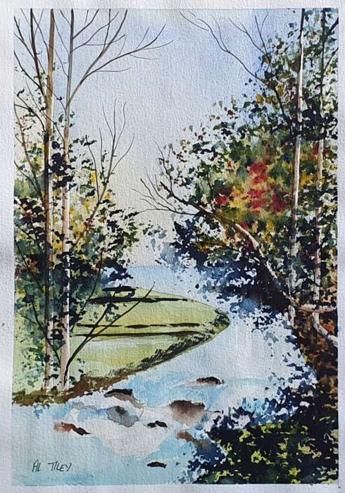 Original unframed watercolour painting by AL TILEY