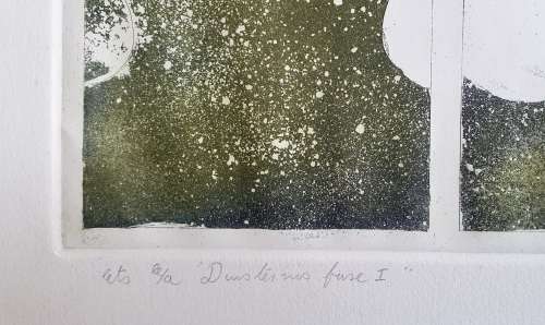 Original unframed etch e/a `Duisternis fase 1` by Gerrit van Schouwenburg as per photos