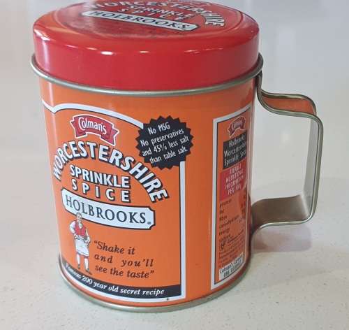 COLMAN`s Worcestershire sprinkle slice HOLBROOKS tin as per photos