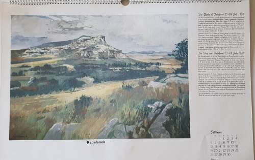 1982 calendar - Battlefields of the Oranje Free State as per photos