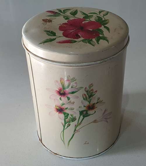Vintage Flower tin as per photos