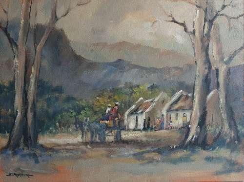 Original unframed oil painting by JOHANN VAN RENSBURG