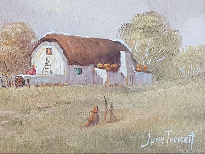 Framed oil painting by JUNE TUCKET as per photo