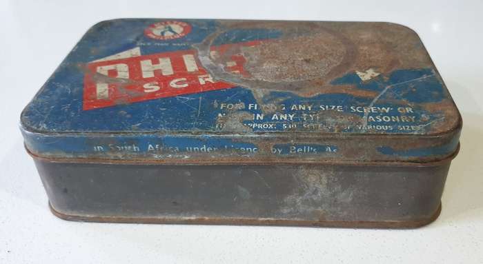 Vintage MISTER PHILPLUG Screwfix tin as per photos
