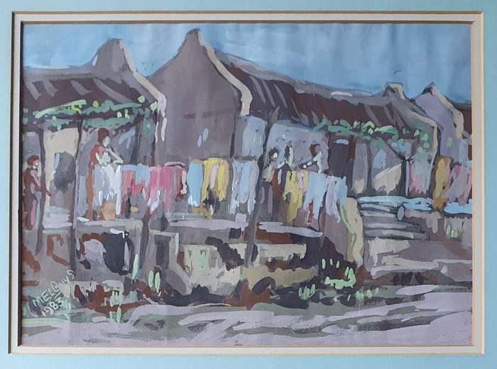 Original gouache painting of Wupperthal - signed by artist