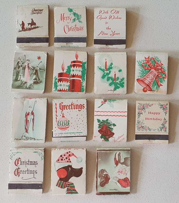 Set of 14 vintage matchboxes as per photo