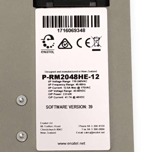 [2x] Enatel 2kW 48V | Rectifier | RM2048HE (for use in modern networks), untested