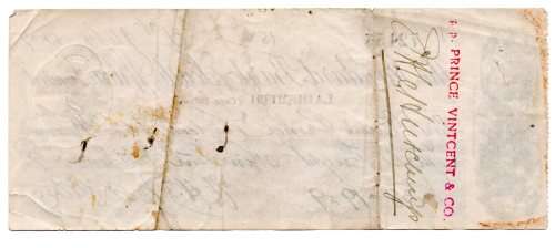 1909 The Standard Bank of South Africa Limited 38 Pound Check, Ladismith (Cape Colony)