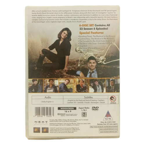 Bones - The Complete Sixth Season DVD