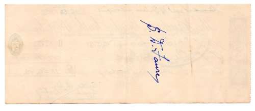 1958 The Standard Bank of South Africa Cheque `Light of Islam`, Strand Cape, 13 Pounds with Chairman