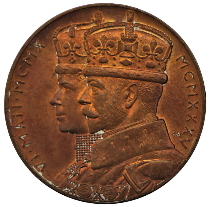 1935 South Africa Silver Jubilee of King George V and Queen Mary Bronze medallion