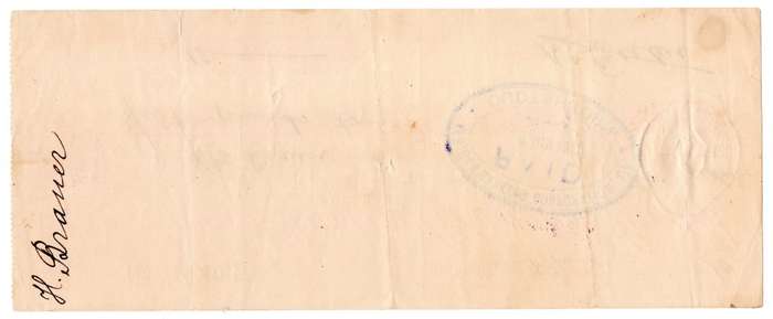 1911 African Banking Corporation Limited Cheque Oudtshoorn, 15 Pounds