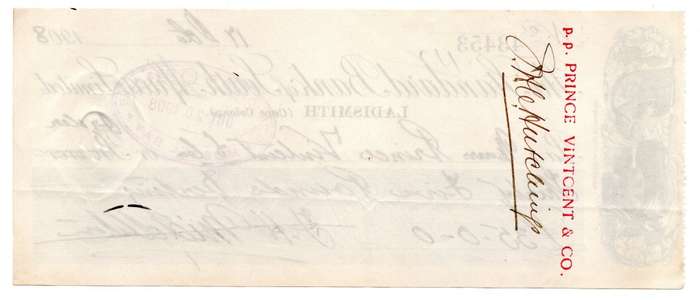 1908 The Standard Bank of South Africa Limited Ladismith (Cape Colony) Cheque, 35 Pounds