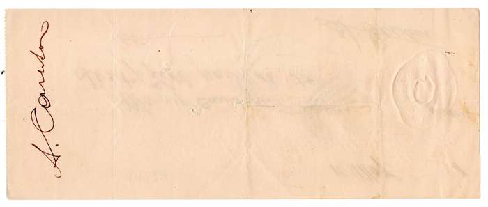 1911 African Banking Corporation Limited Cheque Oudtshoorn, 65 Pounds