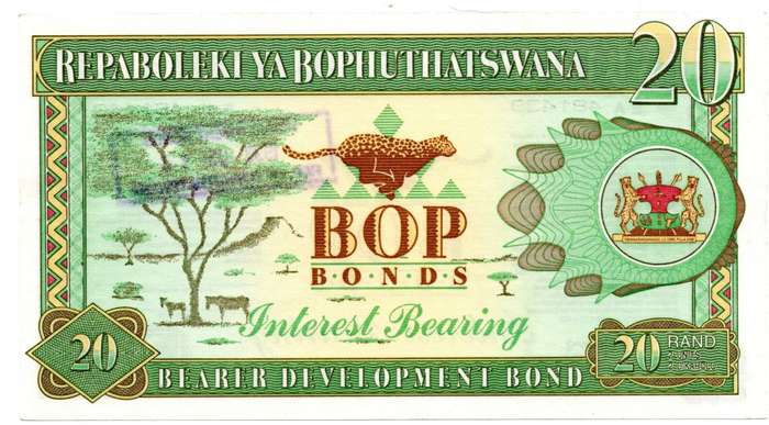 1993 Bophuthatswana Development Bearer R20 Bond Note