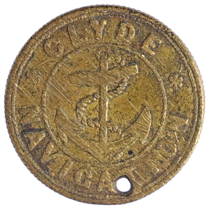 1/2 Penny Glasgow Clyde Navigation Transport Token