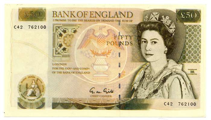 1981-93 Great Britain £50 Prop Note [Reproduction for Film]