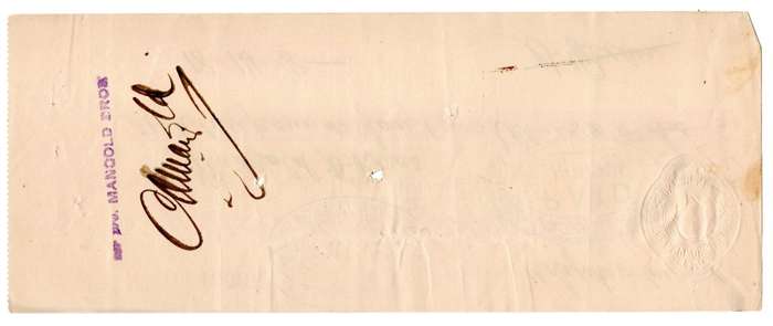 1911 African Banking Corporation Limited Cheque Oudtshoorn, 18 Pounds 14 Shillings 8 Pence