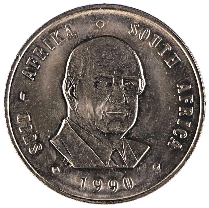 Error 1990 South Africa Nickel R1, Die Transfer i.e. Progressive Indirect Design Transfer (Also know