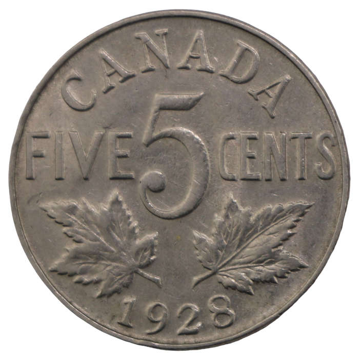 1928 Canada 5 Cents KM#29