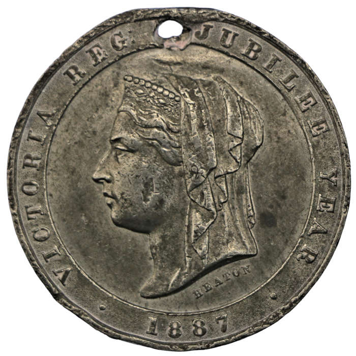 1887 Empress Of India Queen Victoria Jubilee Tin-Lead Medallion