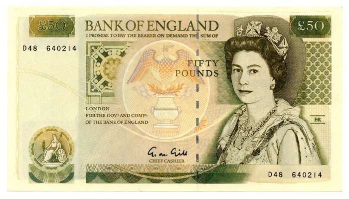 1981-93 Great Britain £50 Prop Note [Reproduction for Film]