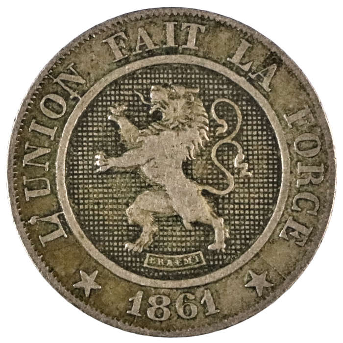 1861 Belgium 10 Centimes KM#22
