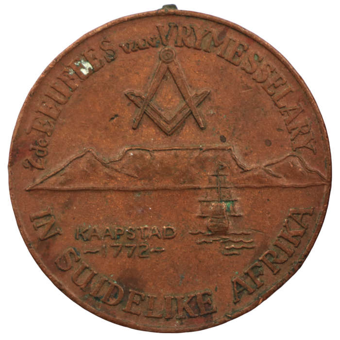 Bi-Centenary of Freemasonry in Southern Africa Medallion, ribbon ring missing