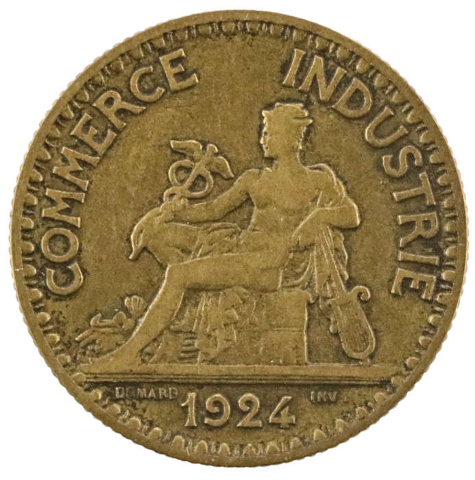 1924 France 2 Franc Chambers of Commerce KM#877, rim nick