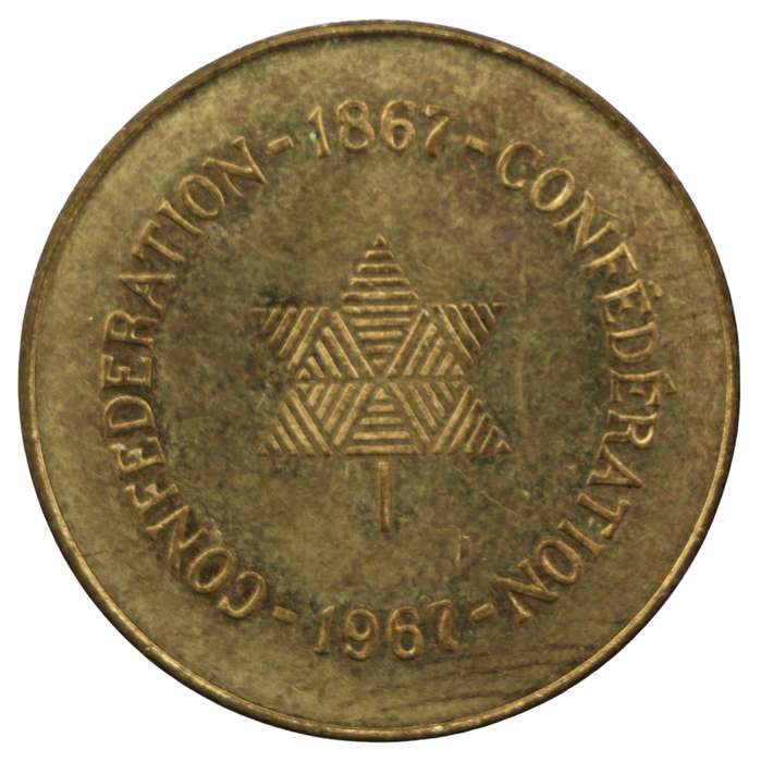 1967 Canada Centennial of Canadian Confederation Commemorative Brass Medal