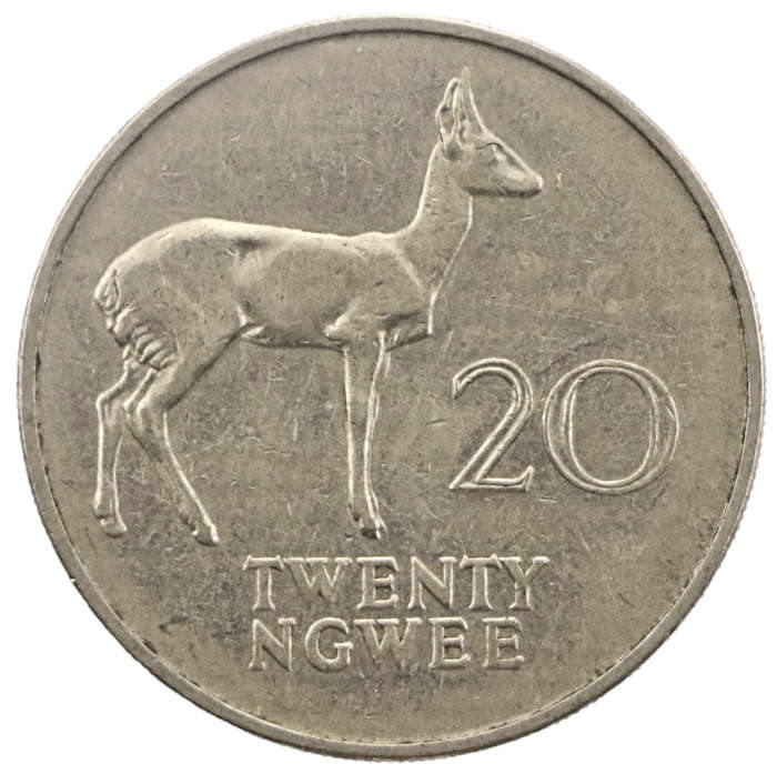 1972 Zambia 20 Ngwee KM#13