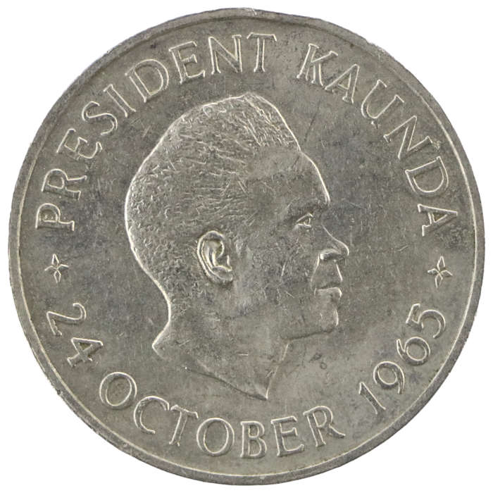1965 Zambia Commemorative issue Independence 5 Shillings 10k Minted KM#4