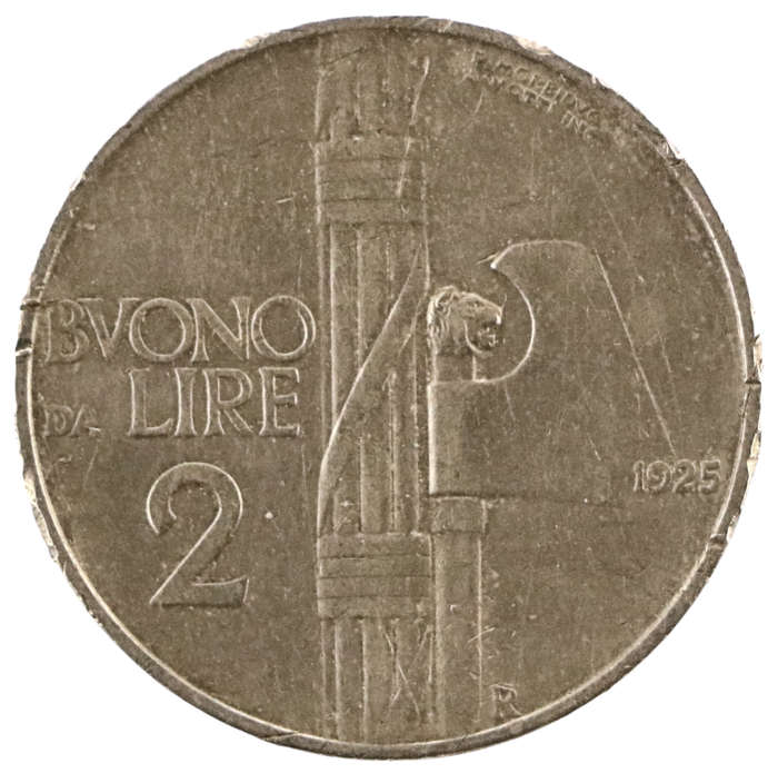 1925 Italy 2 Lire KM#63