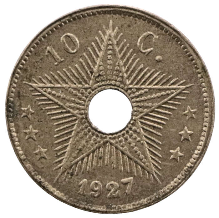1927 Belgian Congo 10 centimes KM#18