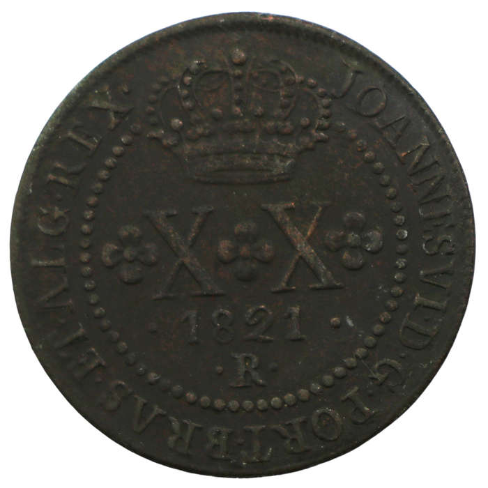 1821-R Brazil 20 Réis KM#316