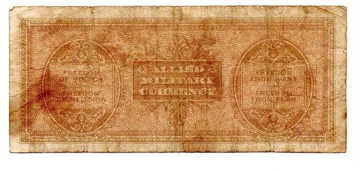 1943 Italy Allied Military Currency 50 Lire